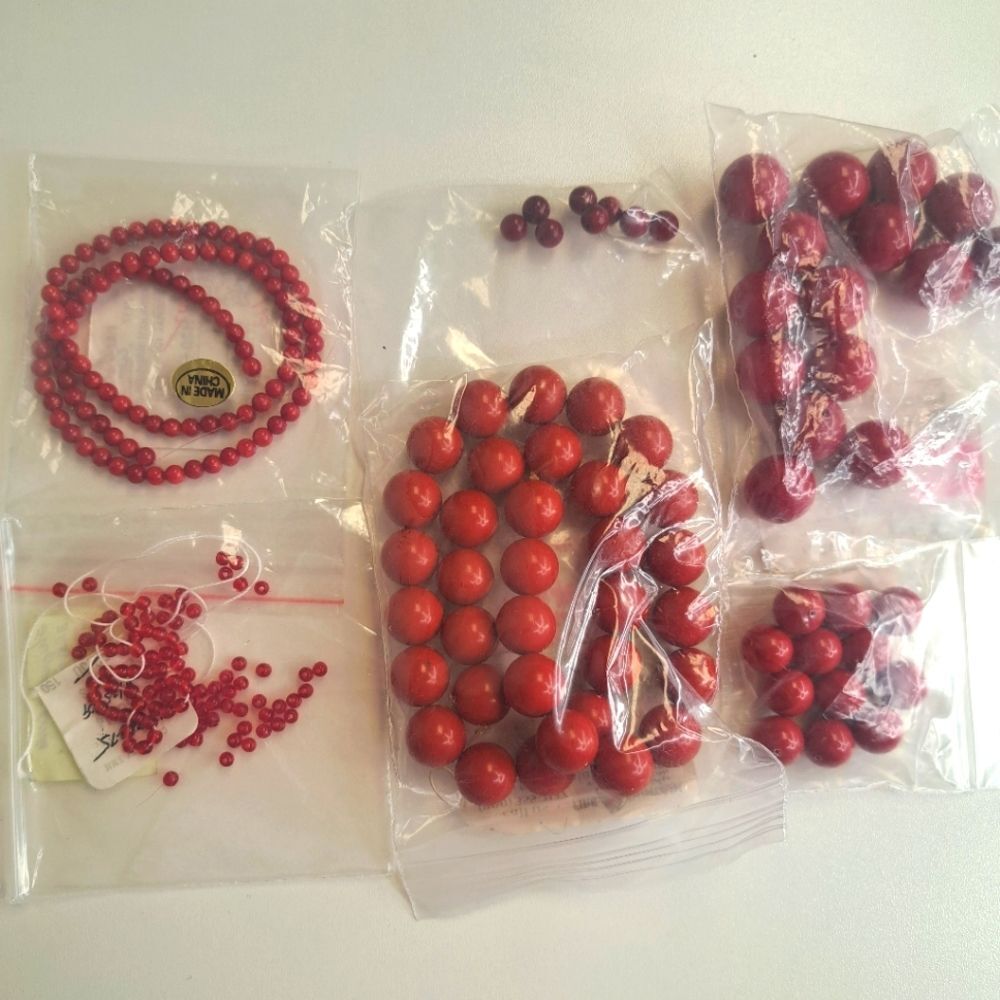 Red Coral Beads Mixed Lot